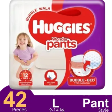 Huggies Wonder Pant System Baby Daiper (9-14 kg) (42 Pcs) - Rokomari product